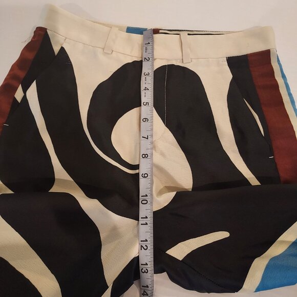 Zara High Waist Printed Wide Leg Pants Size XS NWOT - Picture 8 of 13